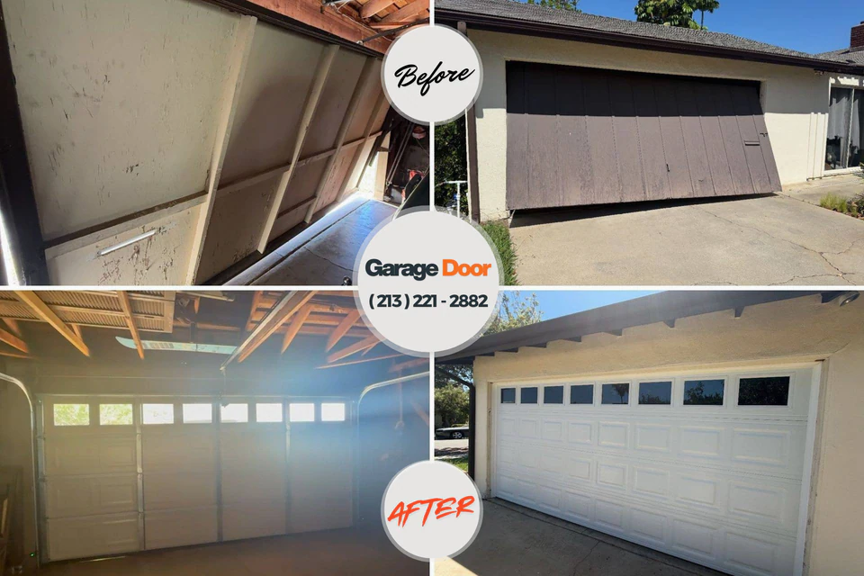 Before and after: garage door repair Gateway, AK